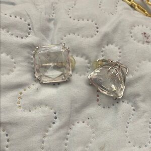 Swarovski Elegant Crystal 2 shapes clip Earrings